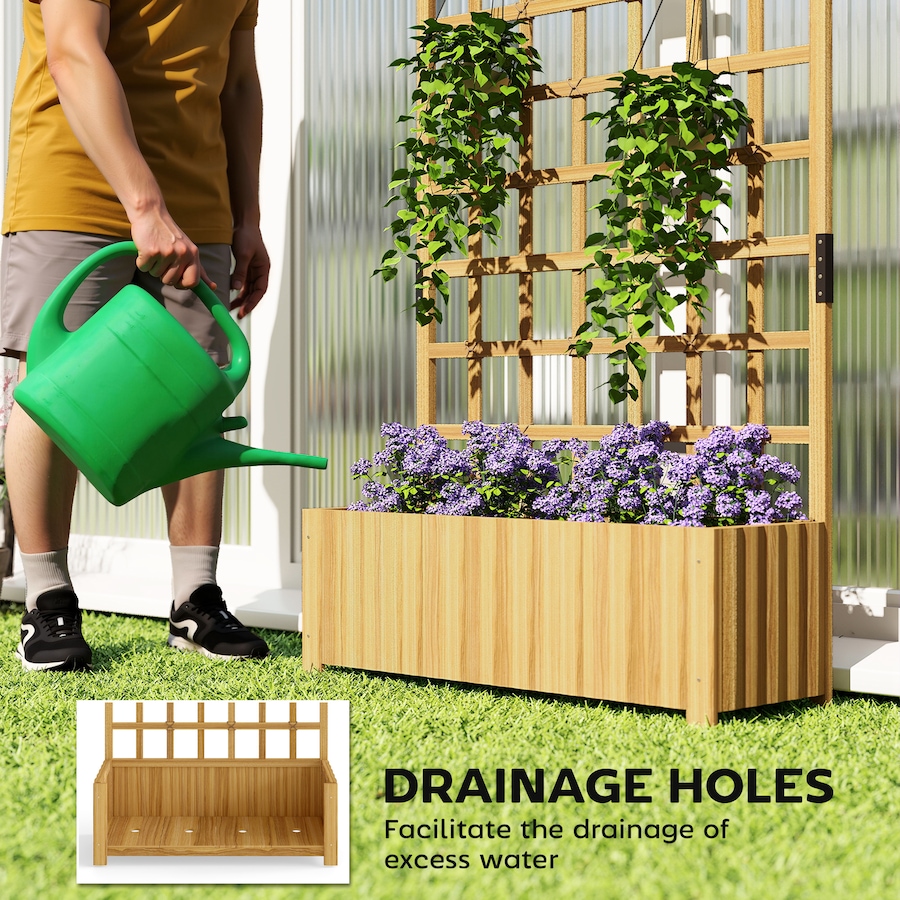 Image 938550_ALTMORE13.jpg, Product 938-550 / Price $66.99 - $99.99, Outsunny Wooden Raised Garden Bed with Lattice Trellis for Climbing Plants from Outsunny on TSC.ca's Home & Garden department