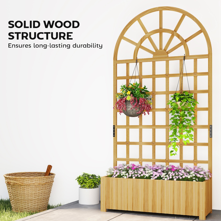 Image 938550_ALTMORE14.jpg, Product 938-550 / Price $66.99 - $99.99, Outsunny Wooden Raised Garden Bed with Lattice Trellis for Climbing Plants from Outsunny on TSC.ca's Home & Garden department