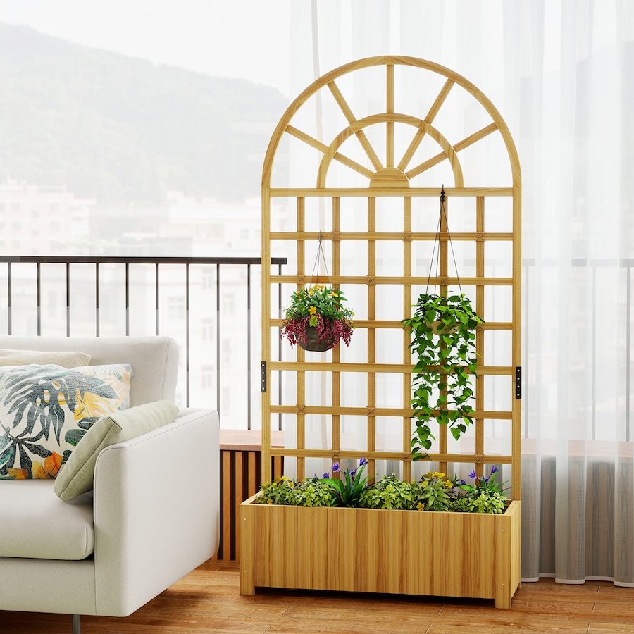 Image 938550_ALTMORE15.jpg, Product 938-550 / Price $66.99 - $99.99, Outsunny Wooden Raised Garden Bed with Lattice Trellis for Climbing Plants from Outsunny on TSC.ca's Home & Garden department