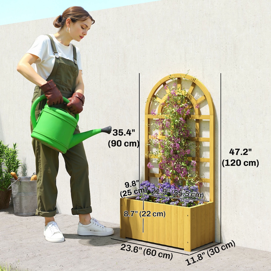 Image 938550_ALTMORE2.jpg, Product 938-550 / Price $66.99 - $99.99, Outsunny Wooden Raised Garden Bed with Lattice Trellis for Climbing Plants from Outsunny on TSC.ca's Home & Garden department
