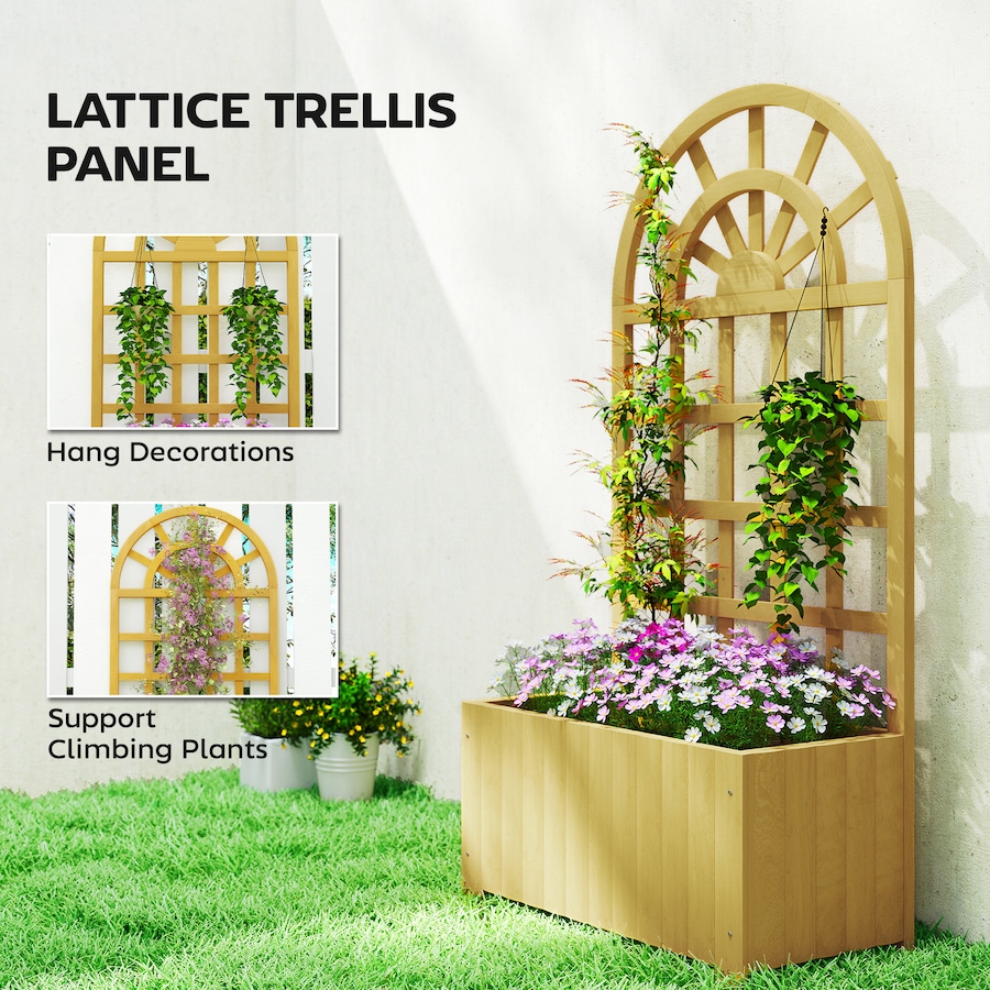 Image 938550_ALTMORE3.jpg, Product 938-550 / Price $66.99 - $99.99, Outsunny Wooden Raised Garden Bed with Lattice Trellis for Climbing Plants from Outsunny on TSC.ca's Home & Garden department