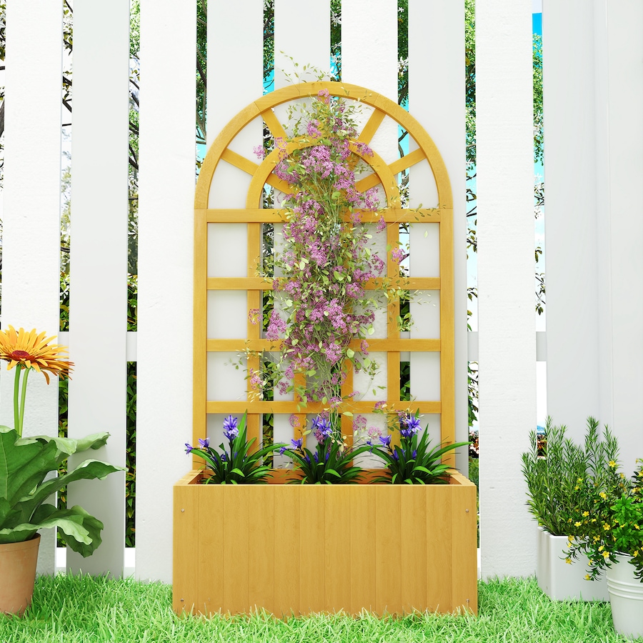 Image 938550_ALTMORE8.jpg, Product 938-550 / Price $66.99 - $99.99, Outsunny Wooden Raised Garden Bed with Lattice Trellis for Climbing Plants from Outsunny on TSC.ca's Home & Garden department