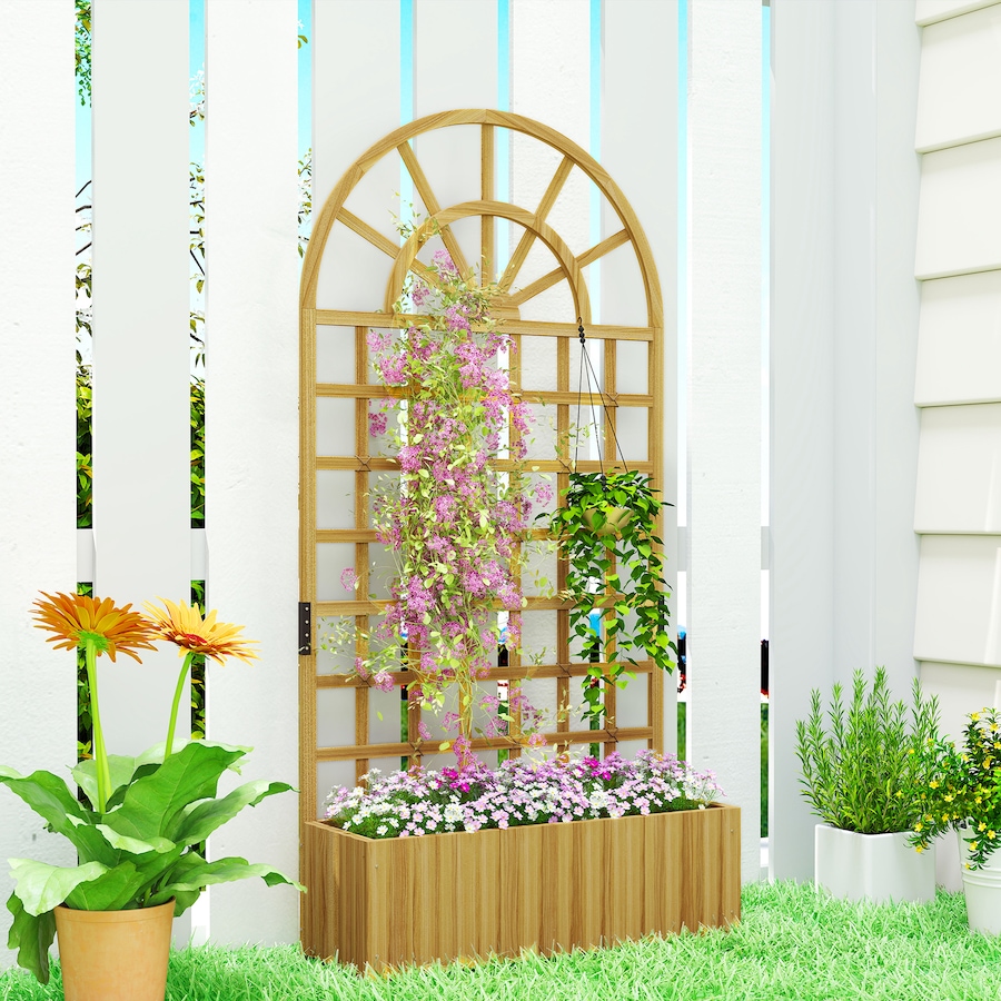 Image 938550_ALTMORE9.jpg, Product 938-550 / Price $66.99 - $99.99, Outsunny Wooden Raised Garden Bed with Lattice Trellis for Climbing Plants from Outsunny on TSC.ca's Home & Garden department