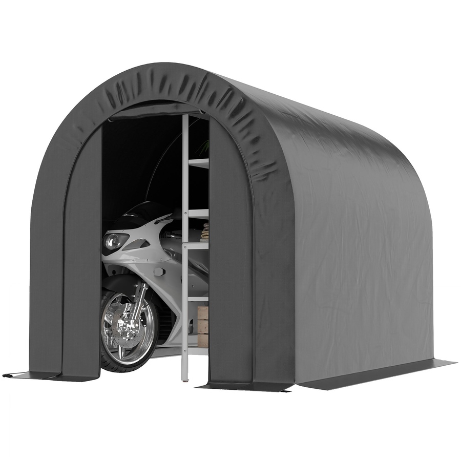 Image 938560.jpg, Product 938-560 / Price $169.99, Outsunny 6' x 8' Outdoor Storage Shed, Galvanised Steel Portable Bike Shed from Outsunny on TSC.ca's Home & Garden department
