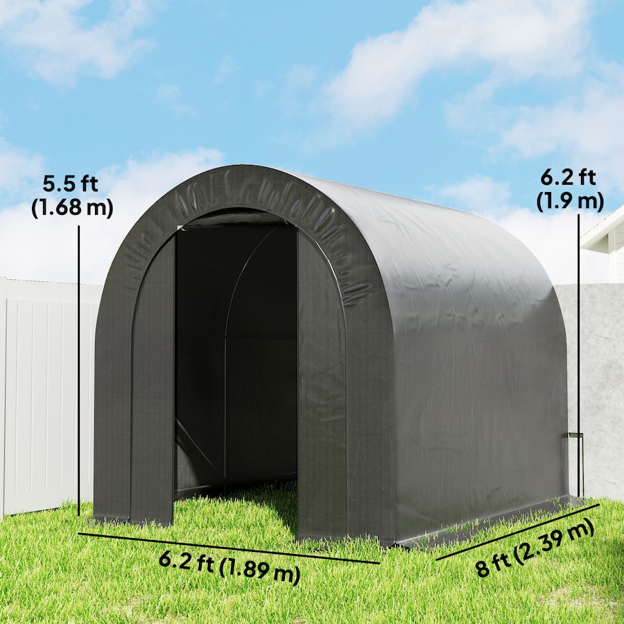 Image 938560_ALTMORE2.jpg, Product 938-560 / Price $169.99, Outsunny 6' x 8' Outdoor Storage Shed, Galvanised Steel Portable Bike Shed from Outsunny on TSC.ca's Home & Garden department