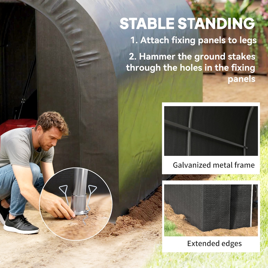 Image 938560_ALTMORE4.jpg, Product 938-560 / Price $169.99, Outsunny 6' x 8' Outdoor Storage Shed, Galvanised Steel Portable Bike Shed from Outsunny on TSC.ca's Home & Garden department