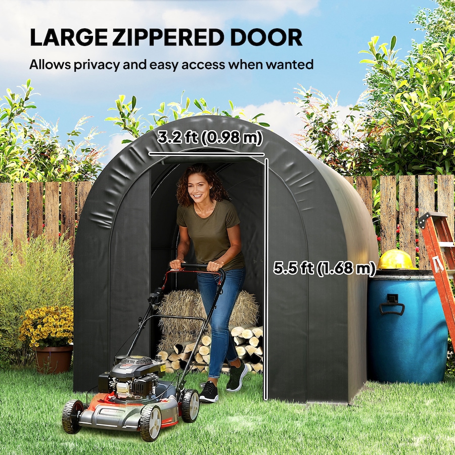 Image 938560_ALTMORE5.jpg, Product 938-560 / Price $169.99, Outsunny 6' x 8' Outdoor Storage Shed, Galvanised Steel Portable Bike Shed from Outsunny on TSC.ca's Home & Garden department