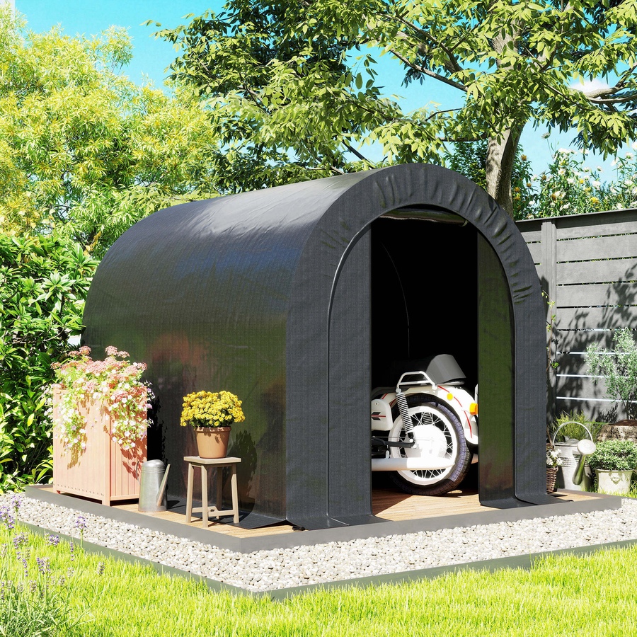 Image 938560_ALTMORE7.jpg, Product 938-560 / Price $169.99, Outsunny 6' x 8' Outdoor Storage Shed, Galvanised Steel Portable Bike Shed from Outsunny on TSC.ca's Home & Garden department
