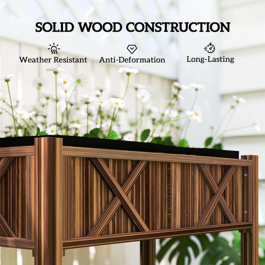 Image 938561_ALTMORE6.jpg, Product 938-561 / Price $109.99, Outsunny Wooden Raised Planter Box, Flower Bed, 34"x18"x30", Carbonized from Outsunny on TSC.ca's Home & Garden department