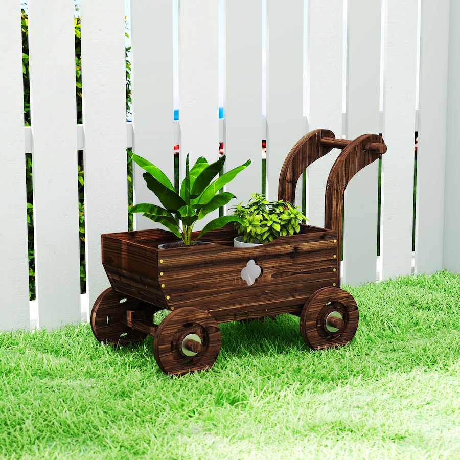Image 938564_ALTMORE1.jpg, Product 938-564 / Price $69.99, Outsunny Wagon Flower Planter Cart with Wheels, Wood Garden Wagon Decor from Outsunny on TSC.ca's Home & Garden department