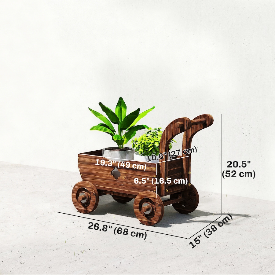 Image 938564_ALTMORE2.jpg, Product 938-564 / Price $69.99, Outsunny Wagon Flower Planter Cart with Wheels, Wood Garden Wagon Decor from Outsunny on TSC.ca's Home & Garden department