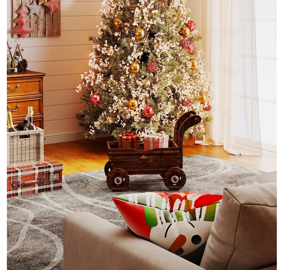Image 938564_ALTMORE8.jpg, Product 938-564 / Price $64.99, Outsunny Wagon Flower Planter Cart with Wheels, Wood Garden Wagon Decor from Outsunny on TSC.ca's Home & Garden department