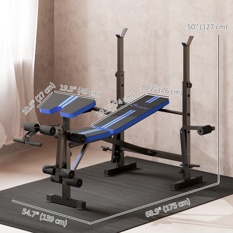 Image 938572_ALTMORE12.jpg, Product 938-572 / Price $149.99, Soozier Adjustable Weight Bench with Leg Extension, Home Gym Bench, Blue from Soozier on TSC.ca's Health & Fitness department