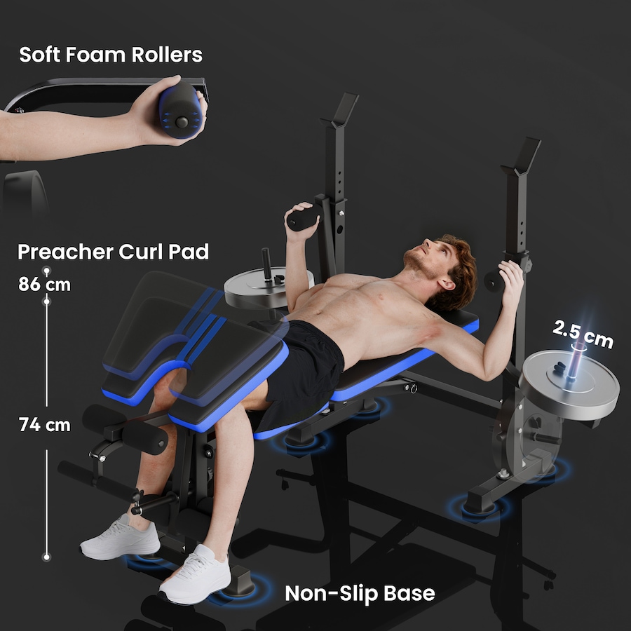 Image 938572_ALTMORE6.jpg, Product 938-572 / Price $149.99, Soozier Adjustable Weight Bench with Leg Extension, Home Gym Bench, Blue from Soozier on TSC.ca's Health & Fitness department