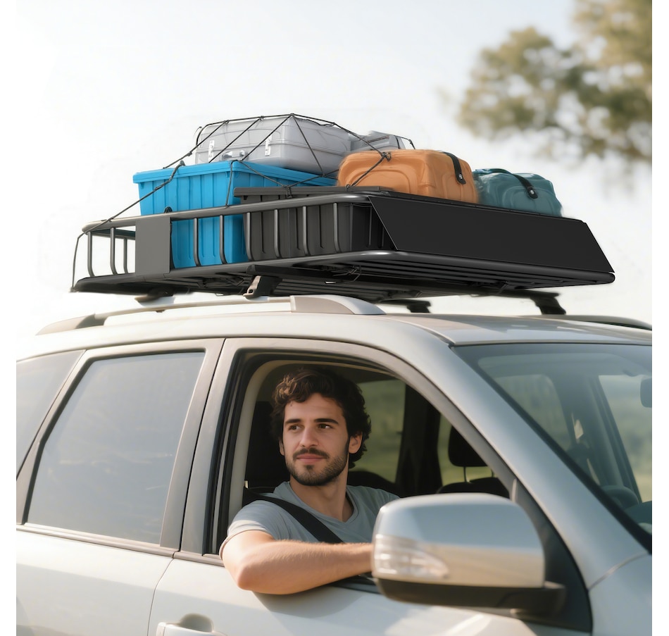 Image 938573_ALTMORE1.jpg, Product 938-573 / Price $139.99, HOMCOM Universal Roof Rack Basket, 200lbs Steel Roof Rack Cargo Carrier from HOMCOM on TSC.ca's Home & Garden department