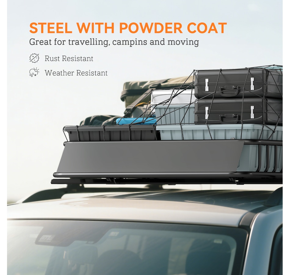 Image 938573_ALTMORE4.jpg, Product 938-573 / Price $139.99, HOMCOM Universal Roof Rack Basket, 200lbs Steel Roof Rack Cargo Carrier from HOMCOM on TSC.ca's Home & Garden department