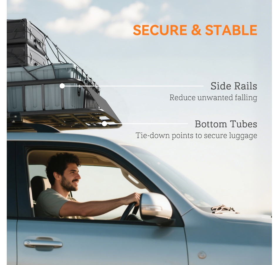 Image 938573_ALTMORE6.jpg, Product 938-573 / Price $139.99, HOMCOM Universal Roof Rack Basket, 200lbs Steel Roof Rack Cargo Carrier from HOMCOM on TSC.ca's Home & Garden department