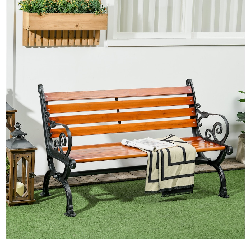 Image 938581_ALTMORE1.jpg, Product 938-581 / Price $184.99, Outsunny Outdoor Garden Bench, Aluminum Wood Patio Loveseat, Teak Colour from Outsunny on TSC.ca's Home & Garden department