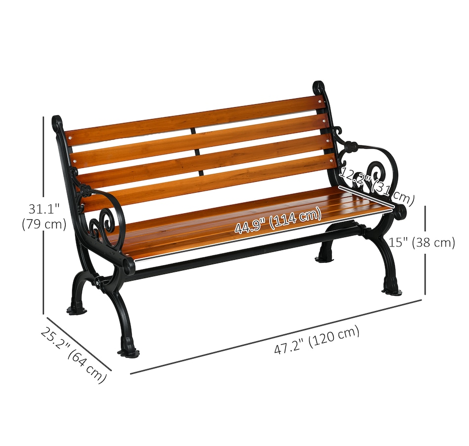 Image 938581_ALTMORE2.jpg, Product 938-581 / Price $184.99, Outsunny Outdoor Garden Bench, Aluminum Wood Patio Loveseat, Teak Colour from Outsunny on TSC.ca's Home & Garden department