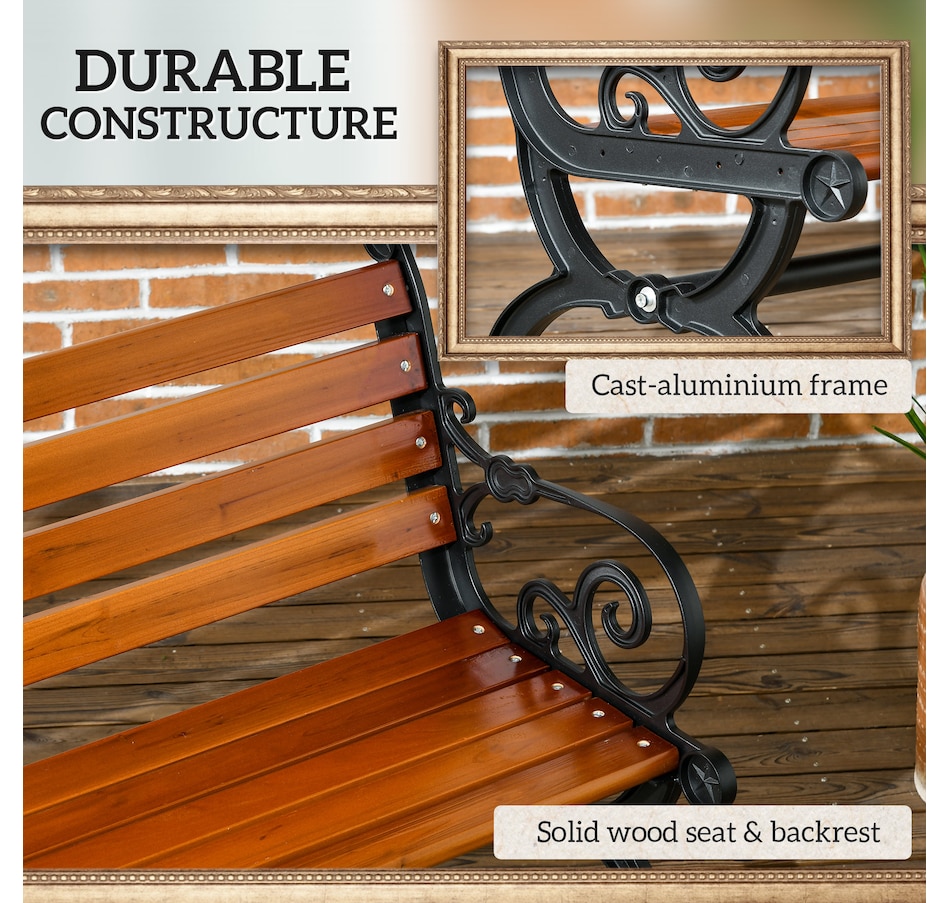 Image 938581_ALTMORE4.jpg, Product 938-581 / Price $184.99, Outsunny Outdoor Garden Bench, Aluminum Wood Patio Loveseat, Teak Colour from Outsunny on TSC.ca's Home & Garden department