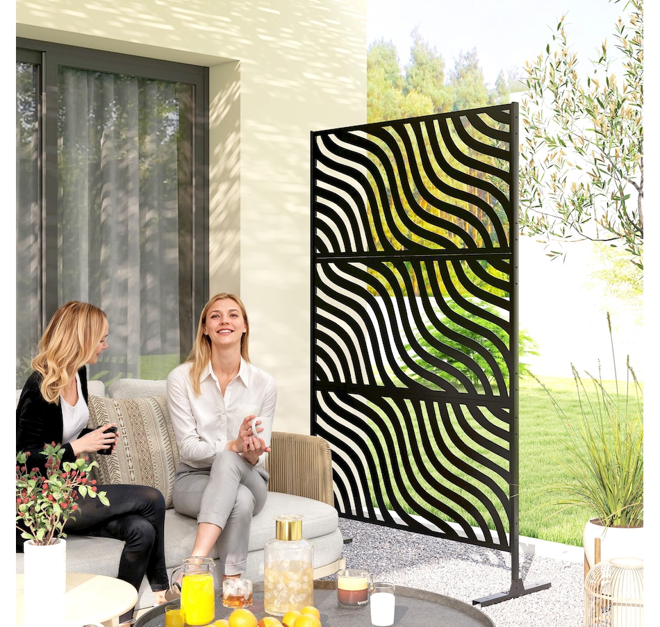 Image 938586_ALTMORE1.jpg, Product 938-586 / Price $179.99, Outsunny Outdoor Privacy Screen, Freestanding Outdoor Divider, Black from Outsunny on TSC.ca's Home & Garden department