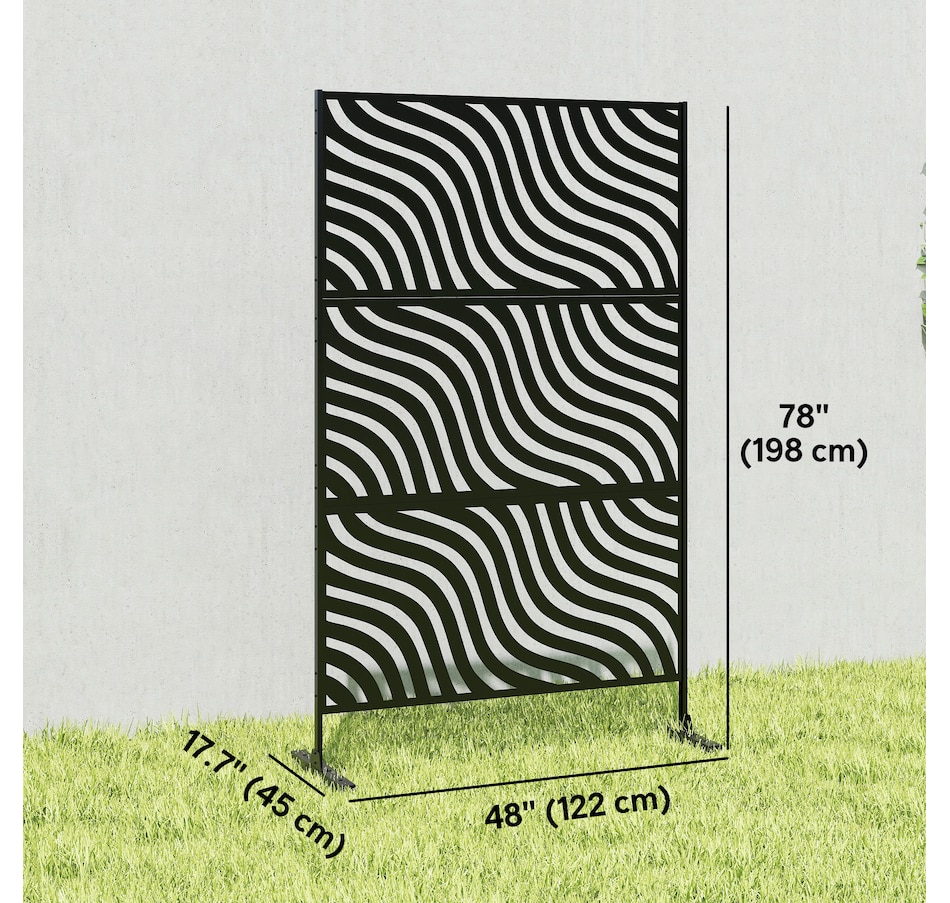 Image 938586_ALTMORE2.jpg, Product 938-586 / Price $179.99, Outsunny Outdoor Privacy Screen, Freestanding Outdoor Divider, Black from Outsunny on TSC.ca's Home & Garden department