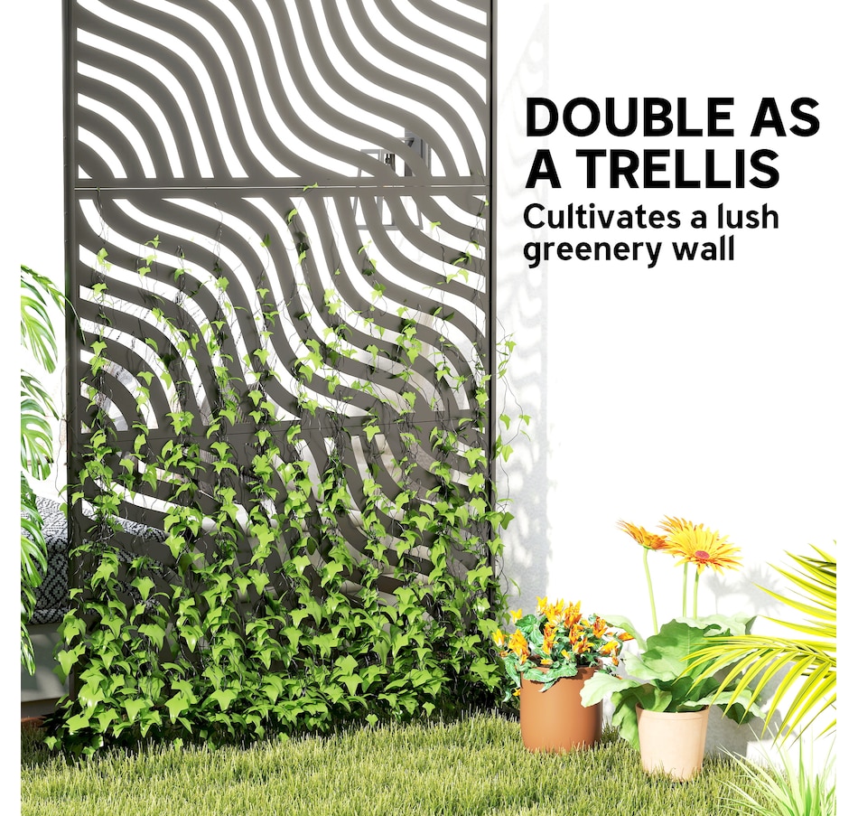 Image 938586_ALTMORE4.jpg, Product 938-586 / Price $179.99, Outsunny Outdoor Privacy Screen, Freestanding Outdoor Divider, Black from Outsunny on TSC.ca's Home & Garden department