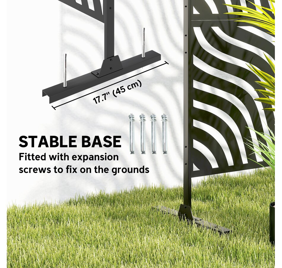 Image 938586_ALTMORE5.jpg, Product 938-586 / Price $179.99, Outsunny Outdoor Privacy Screen, Freestanding Outdoor Divider, Black from Outsunny on TSC.ca's Home & Garden department