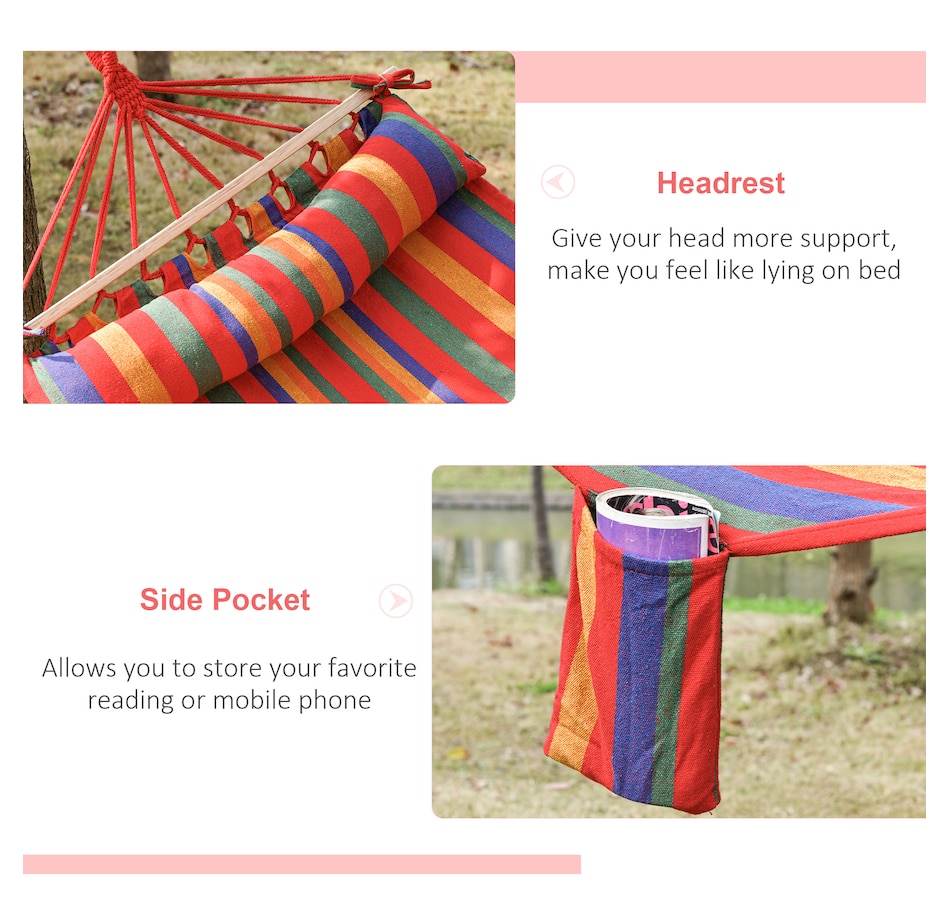 Image 938593_ALTMORE6.jpg, Product 938-593 / Price $33.99, Outsunny Cotton Hammock Soft Portable Swing Chair w/ Headrest from Outsunny on TSC.ca's Home & Garden department