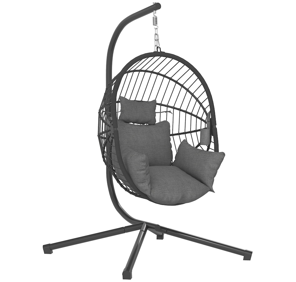 Image 938597.jpg, Product 938-597 / Price $249.99, Outsunny Hanging Egg Chair with Thick Padded Cushion, Hammock Chair, Grey from Outsunny on TSC.ca's Home & Garden department