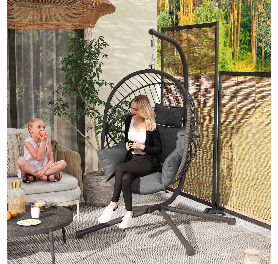 Image 938597_ALTMORE1.jpg, Product 938-597 / Price $249.99, Outsunny Hanging Egg Chair with Thick Padded Cushion, Hammock Chair, Grey from Outsunny on TSC.ca's Home & Garden department