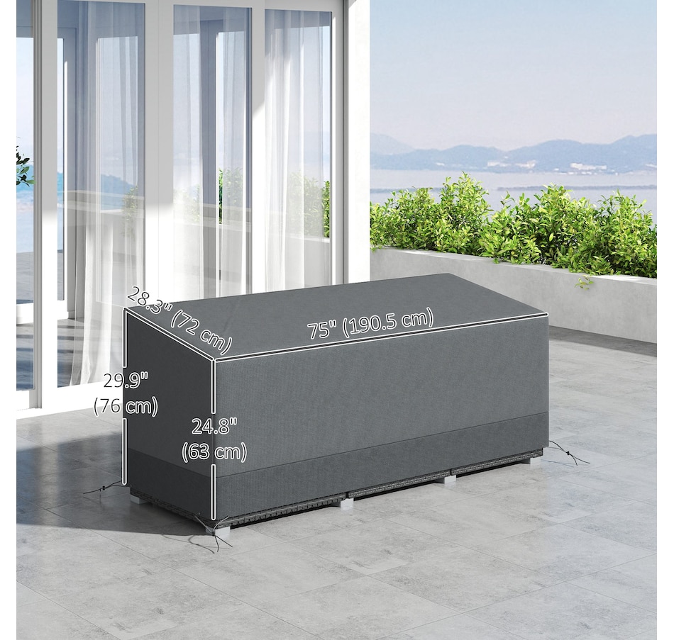 Image 938603_ALTMORE2.jpg, Product 938-603 / Price $38.99, Outsunny Patio Furniture Covers Waterproof 600D, 75" x 28.3" x 29.9", Grey from Outsunny on TSC.ca's Home & Garden department