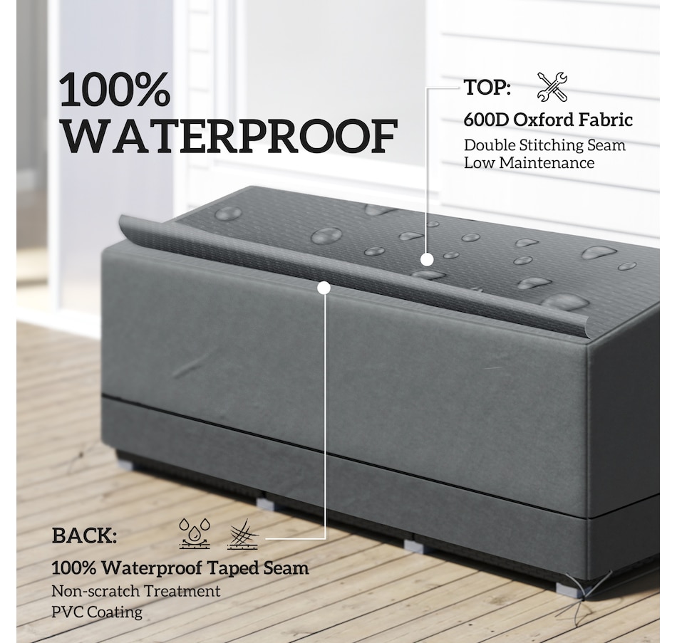 Image 938603_ALTMORE3.jpg, Product 938-603 / Price $38.99, Outsunny Patio Furniture Covers Waterproof 600D, 75" x 28.3" x 29.9", Grey from Outsunny on TSC.ca's Home & Garden department