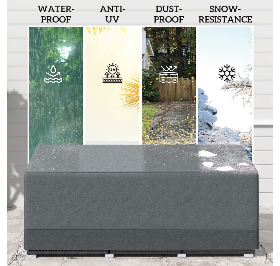Image 938603_ALTMORE5.jpg, Product 938-603 / Price $38.99, Outsunny Patio Furniture Covers Waterproof 600D, 75" x 28.3" x 29.9", Grey from Outsunny on TSC.ca's Home & Garden department