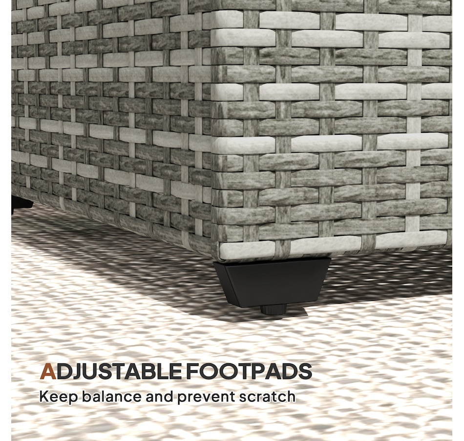 Image 938619_ALTMORE6.jpg, Product 938-619 / Price $114.99, Outsunny Wicker Outdoor Coffee Table, Glass Top Patio Table, Light Grey from Outsunny on TSC.ca's Home & Garden department