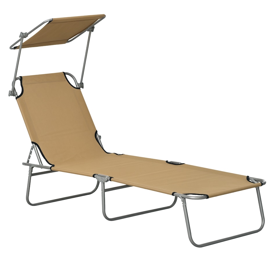 Image 938622.png, Product 938-622 / Price $64.99, Outsunny Outdoor Lounge Chair, Adjustable Folding Chaise Lounge, Brown from Outsunny on TSC.ca's Home & Garden department