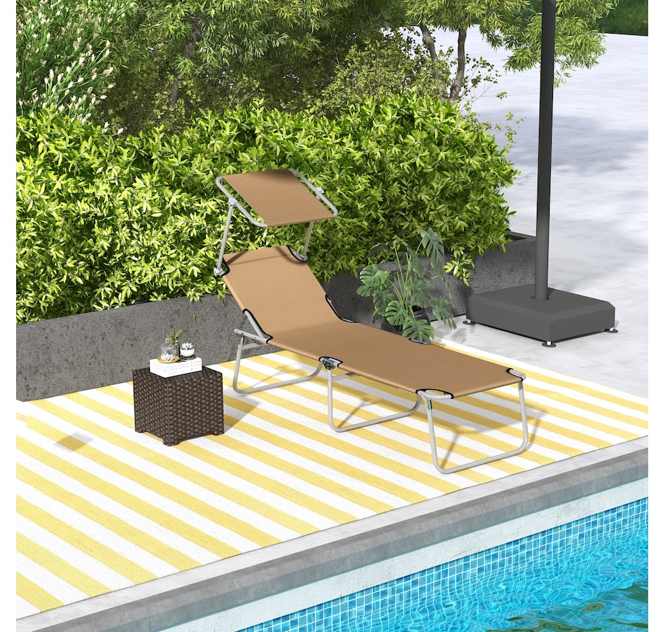 Image 938622_ALTMORE1.jpg, Product 938-622 / Price $64.99, Outsunny Outdoor Lounge Chair, Adjustable Folding Chaise Lounge, Brown from Outsunny on TSC.ca's Home & Garden department