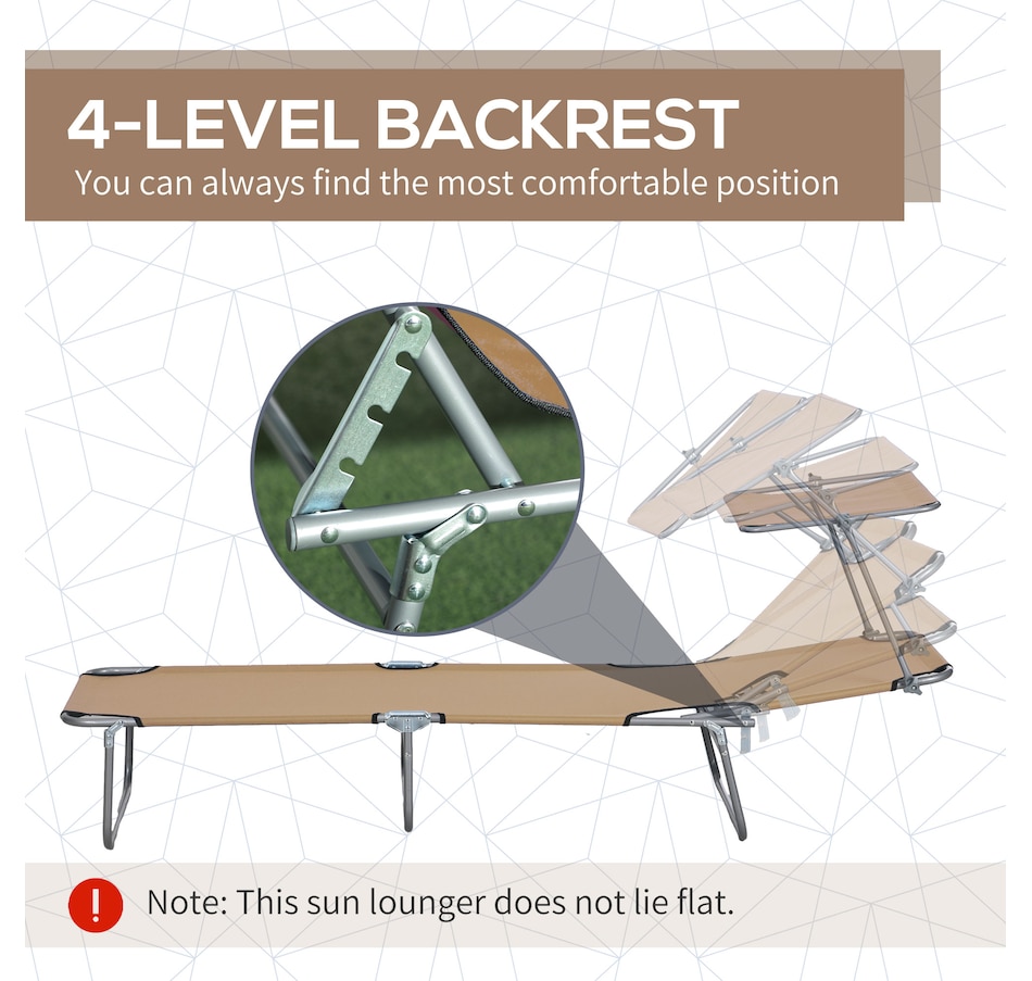 Image 938622_ALTMORE3.jpg, Product 938-622 / Price $64.99, Outsunny Outdoor Lounge Chair, Adjustable Folding Chaise Lounge, Brown from Outsunny on TSC.ca's Home & Garden department