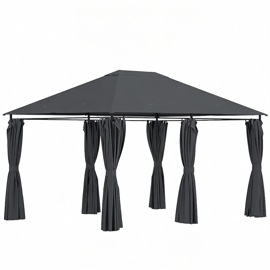 Image 938638.jpg, Product 938-638 / Price $249.99, Outsunny 10' x 13' Outdoor Patio Gazebo w/ Steel Frame and Curtains, Dark Grey from Outsunny on TSC.ca's Home & Garden department