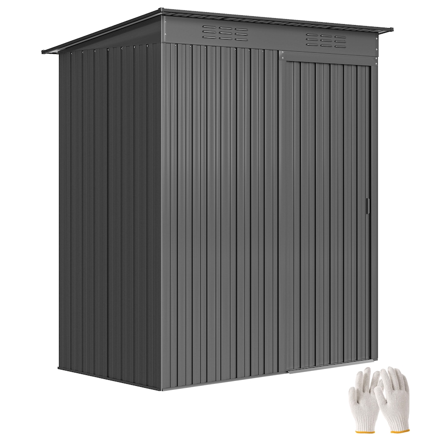 Image 938639.jpg, Product 938-639 / Price $209.99, Outsunny 5.2' x 3.5' Outdoor Storage Shed with Vents, Dark Grey from Outsunny on TSC.ca's Home & Garden department