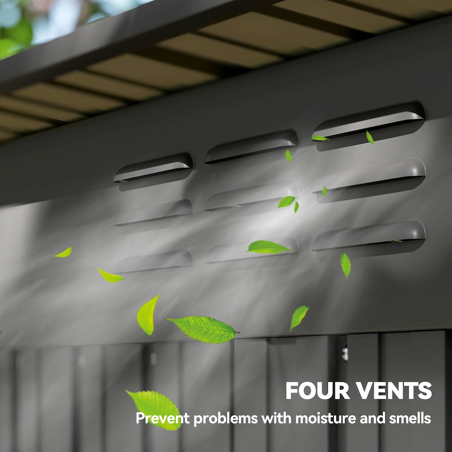 Image 938639_ALTMORE4.jpg, Product 938-639 / Price $209.99, Outsunny 5.2' x 3.5' Outdoor Storage Shed with Vents, Dark Grey from Outsunny on TSC.ca's Home & Garden department