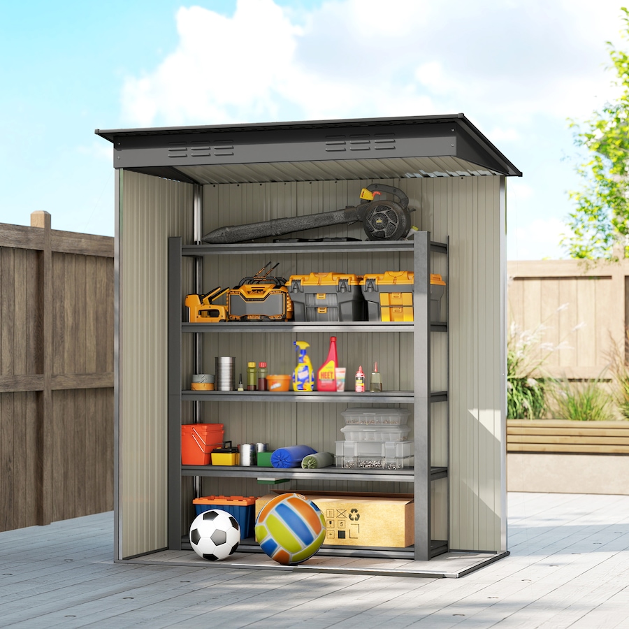 Image 938639_ALTMORE8.jpg, Product 938-639 / Price $209.99, Outsunny 5.2' x 3.5' Outdoor Storage Shed with Vents, Dark Grey from Outsunny on TSC.ca's Home & Garden department