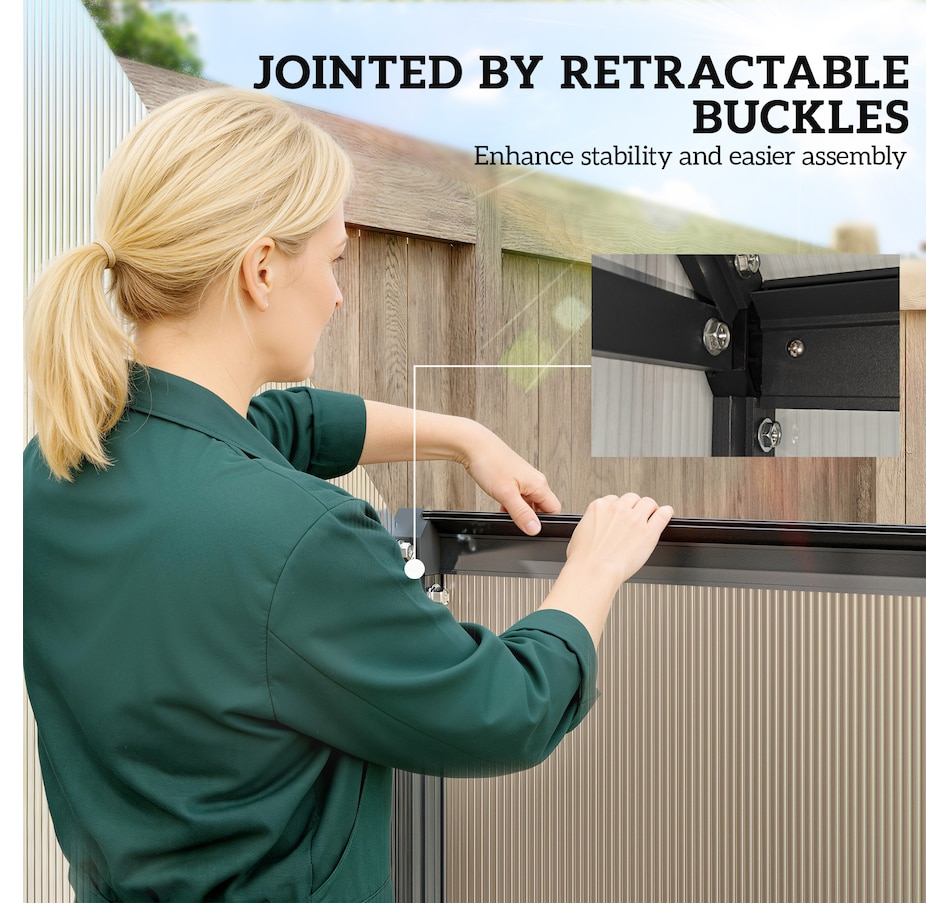 Image 938644_ALTMORE3.jpg, Product 938-644 / Price $239.99, Outsunny Polycarbonate Greenhouse Walk-in Greenhouse with Swing Door, Black from Outsunny on TSC.ca's Home & Garden department