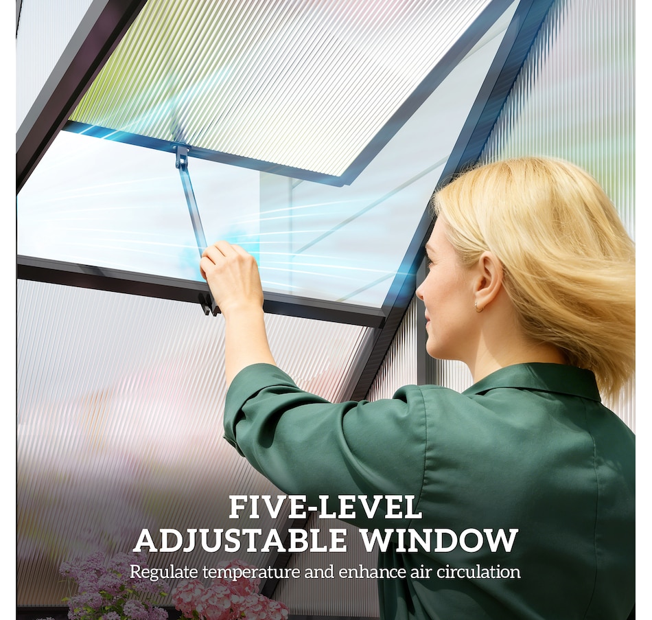 Image 938644_ALTMORE6.jpg, Product 938-644 / Price $239.99, Outsunny Polycarbonate Greenhouse Walk-in Greenhouse with Swing Door, Black from Outsunny on TSC.ca's Home & Garden department