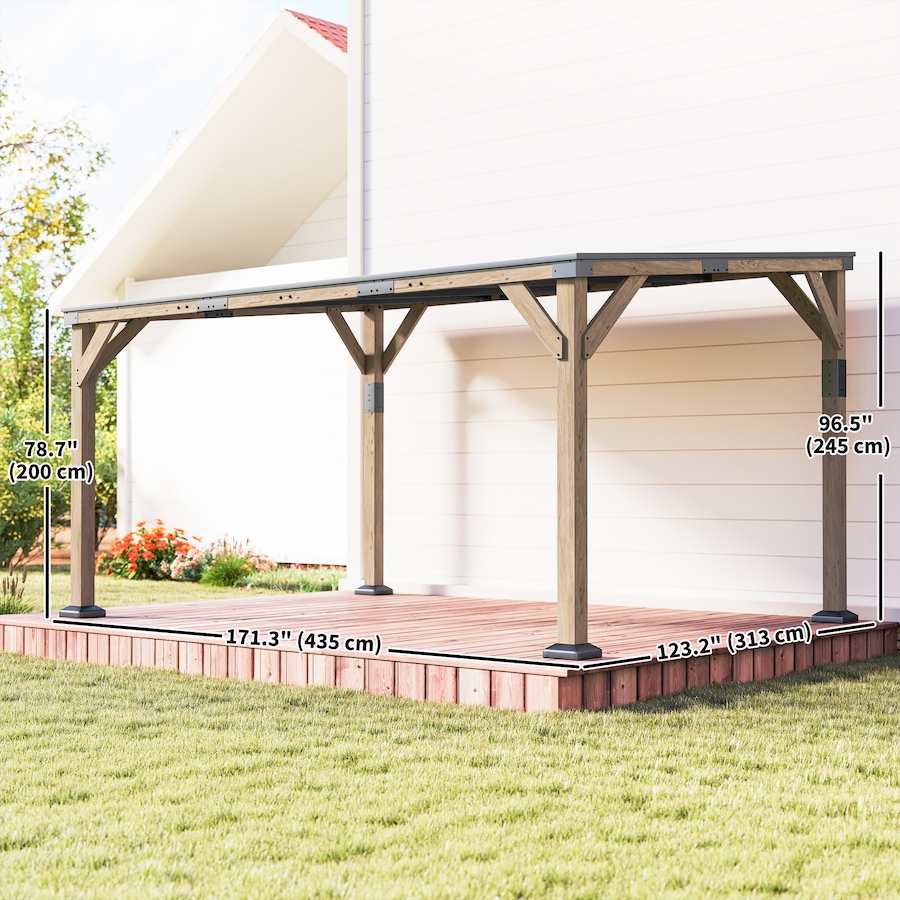 Image 938645_ALTMORE2.jpg, Product 938-645 / Price $999.99, Outsunny 14' x 10' Gazebo, Lean to Galvanized Steel Hardtop Gazebo Pergola from Outsunny on TSC.ca's Home & Garden department