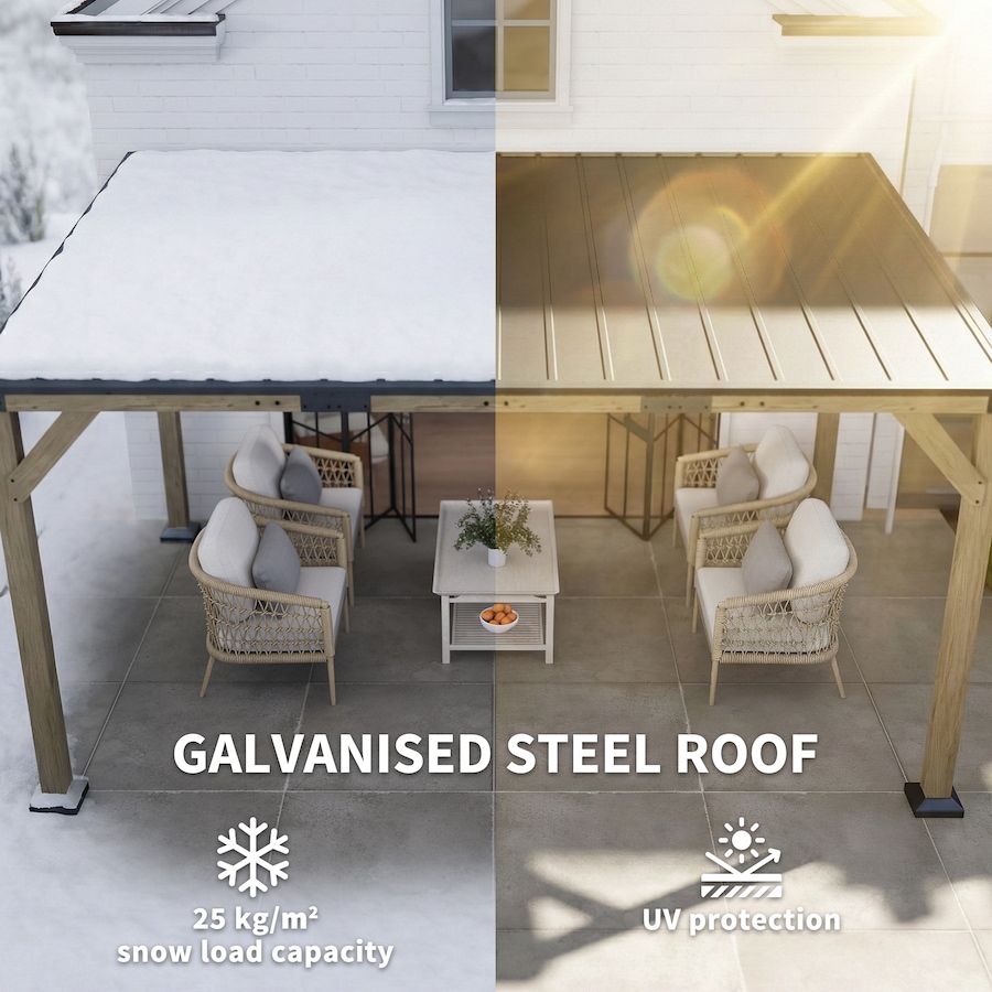 Image 938645_ALTMORE3.jpg, Product 938-645 / Price $999.99, Outsunny 14' x 10' Gazebo, Lean to Galvanized Steel Hardtop Gazebo Pergola from Outsunny on TSC.ca's Home & Garden department