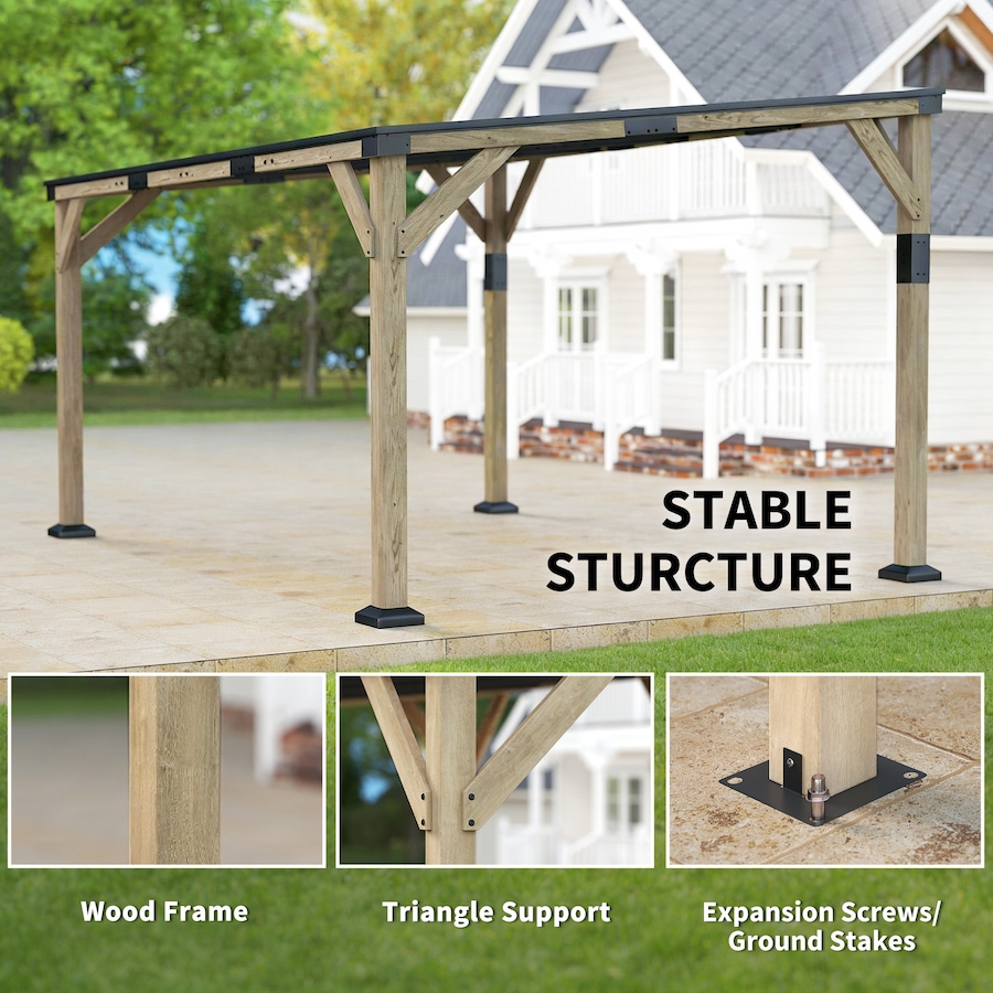Image 938645_ALTMORE5.jpg, Product 938-645 / Price $999.99, Outsunny 14' x 10' Gazebo, Lean to Galvanized Steel Hardtop Gazebo Pergola from Outsunny on TSC.ca's Home & Garden department