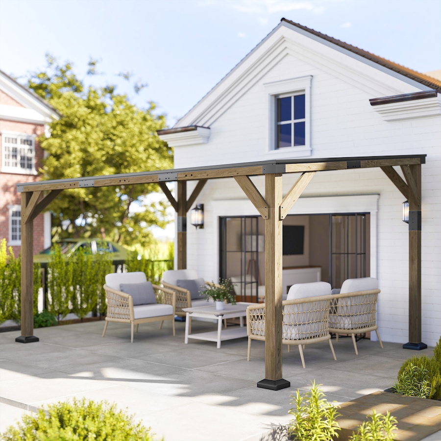 Image 938645_ALTMORE7.jpg, Product 938-645 / Price $999.99, Outsunny 14' x 10' Gazebo, Lean to Galvanized Steel Hardtop Gazebo Pergola from Outsunny on TSC.ca's Home & Garden department