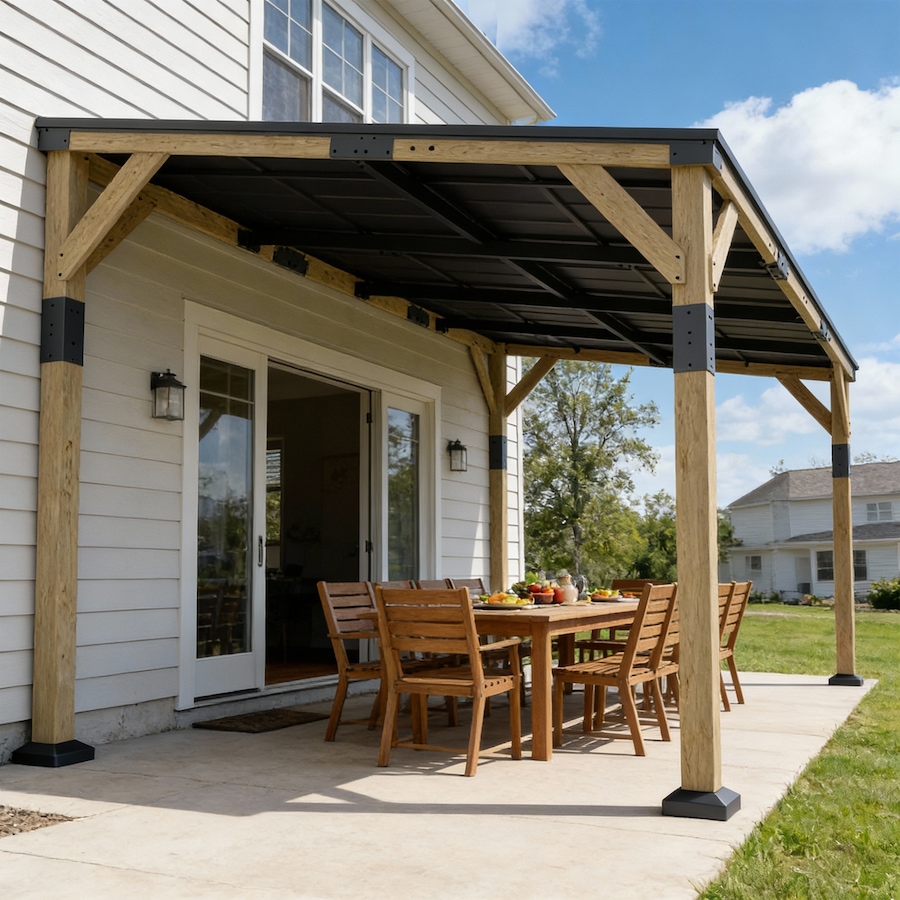 Image 938645_ALTMORE8.jpg, Product 938-645 / Price $999.99, Outsunny 14' x 10' Gazebo, Lean to Galvanized Steel Hardtop Gazebo Pergola from Outsunny on TSC.ca's Home & Garden department