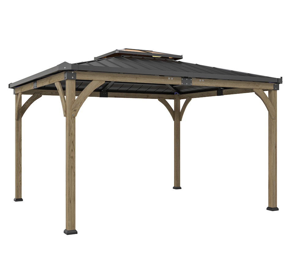 Image 938646.jpg, Product 938-646 / Price $1,449.99, Outsunny 12' x 14' Hardtop Wood Gazebo Canopy, Double Roof Outdoor Gazebo from Outsunny on TSC.ca's Home & Garden department